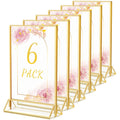 HIIMIEI Acrylic Sign Holders 8.5 x 11 Double Sided Gold Frames
