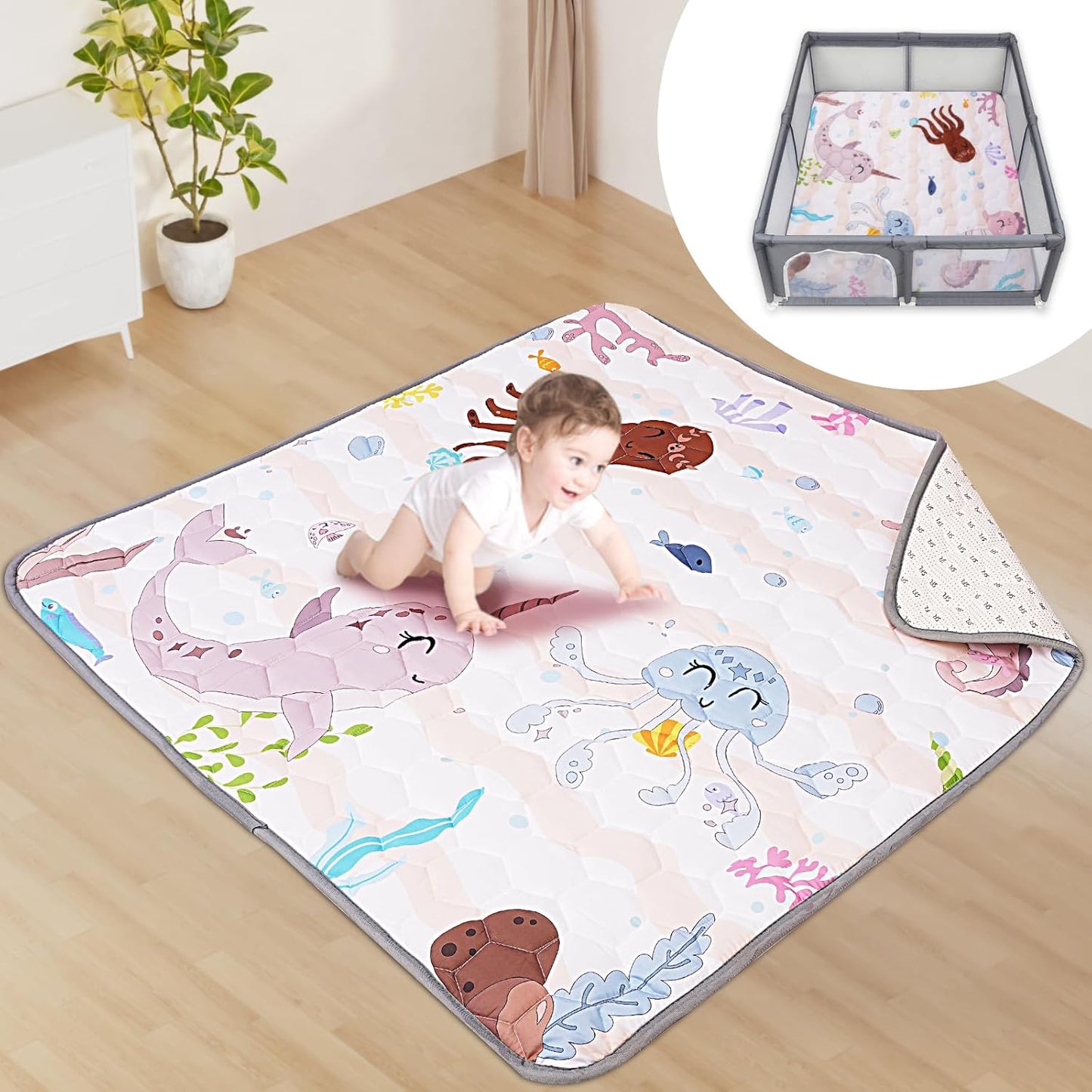 Soft & Safe Marine Animals Baby Play Mat by FAMOPLAY