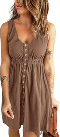 Sleeveless Summer Ruffle Tank Dress - Flattering Ribbed Knit