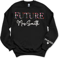 Custom Embroidered Floral Mrs Sweatshirt - Personalized Last Name