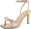 Women's Square Toe Rhinestone Slingback Heels - 3in Sparkly Comfort