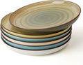 Porcelain 10 in Dinner Plates Set of 6 - Gradient Green Dinnerware