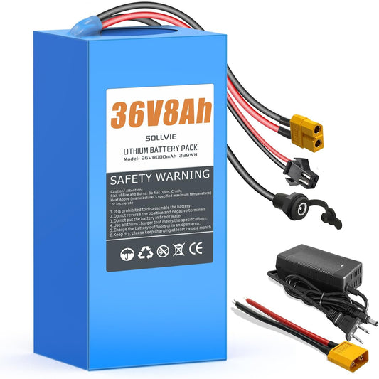 36V 8Ah Lithium Battery with 30A BMS for DIY Projects