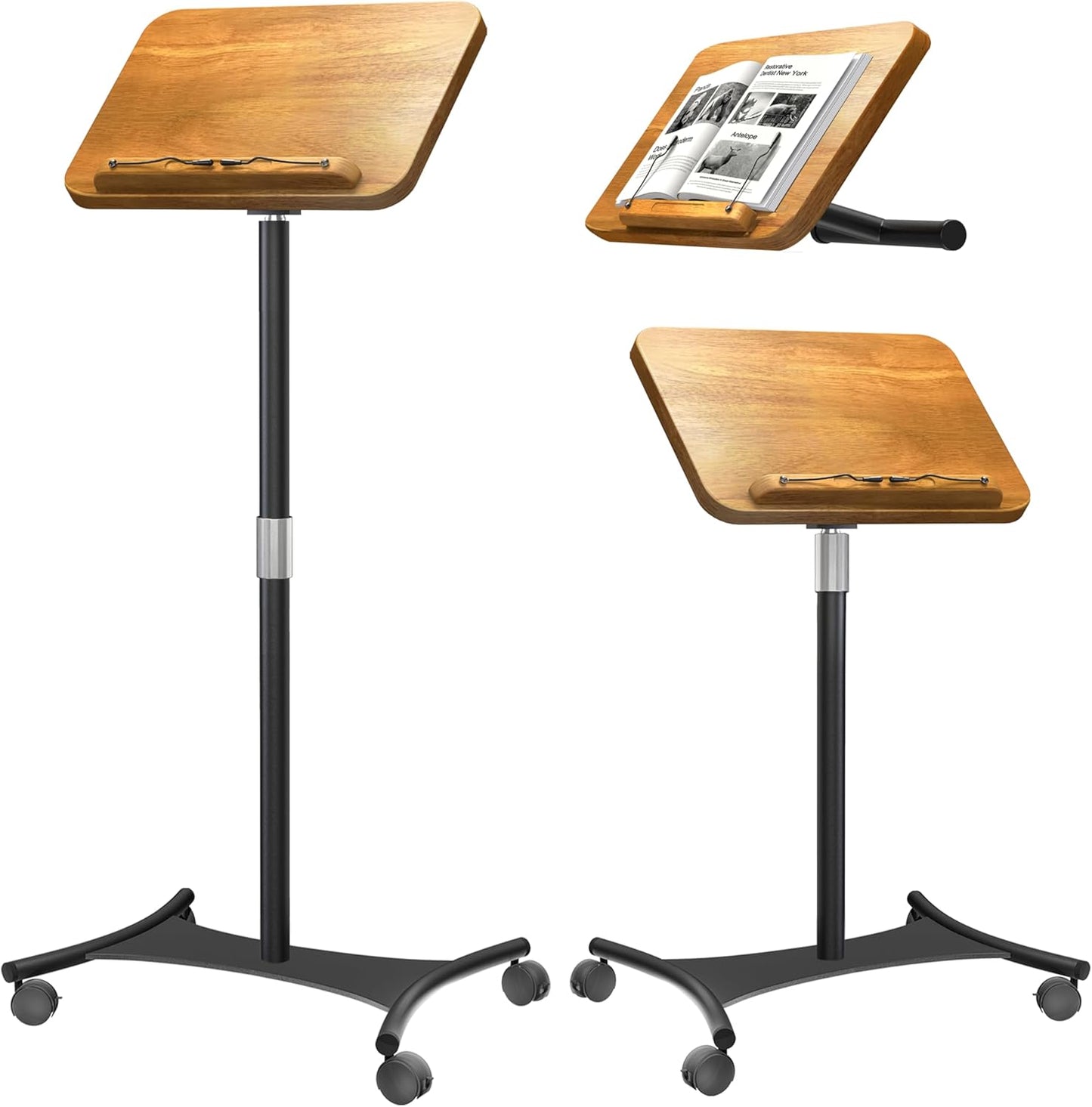 NAMON 2-in-1 Music Stand & Desktop Stand with Lockable Wheels