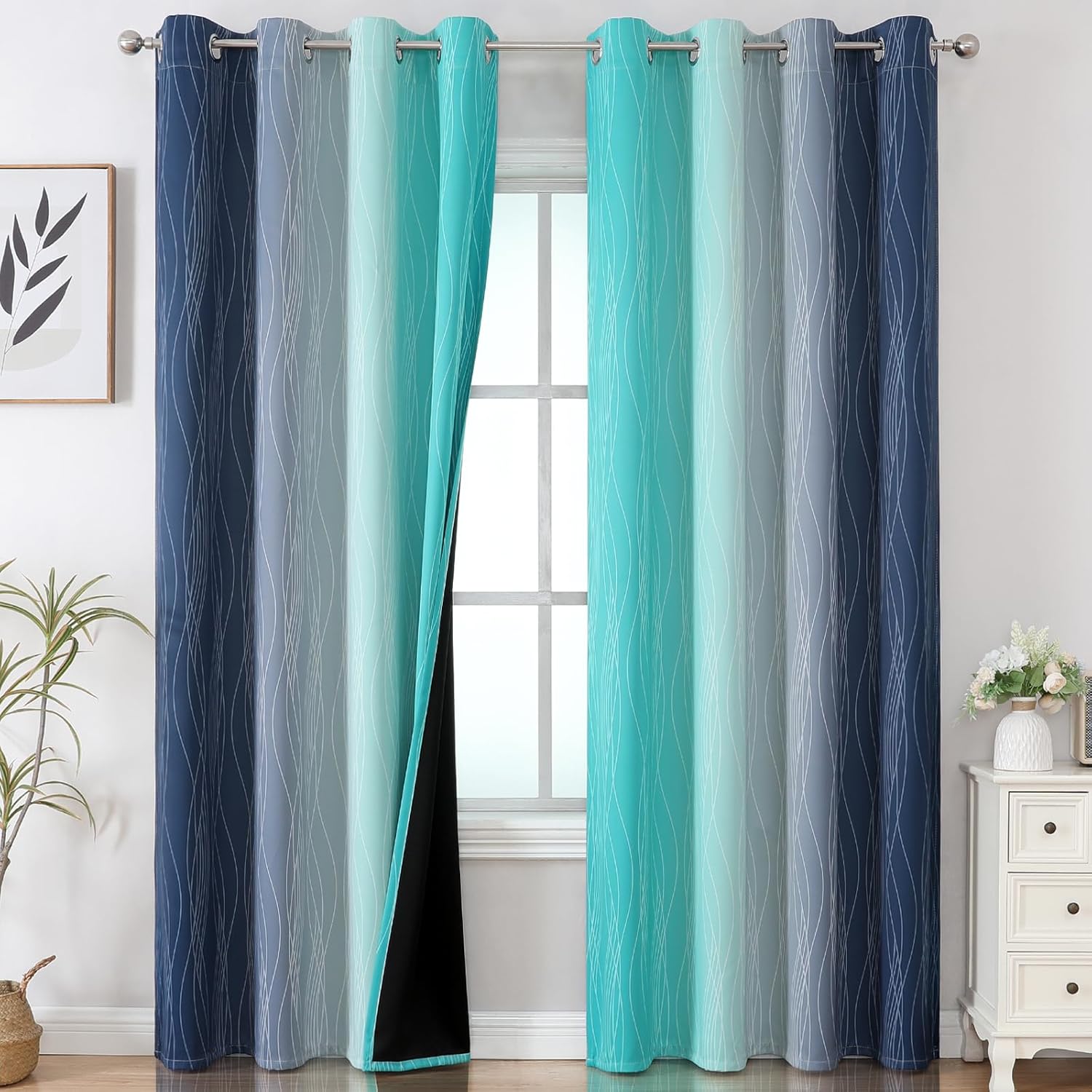 Ombre Gradient Blackout Curtains for Bedroom and Living Room
