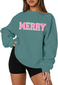MAPICK Merry Sweatshirt for Women - Cozy Fleece-Lined Holiday Pullover