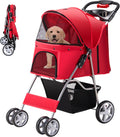 Pet Stroller 4-Wheel Foldable Cart for Small Dogs and Cats