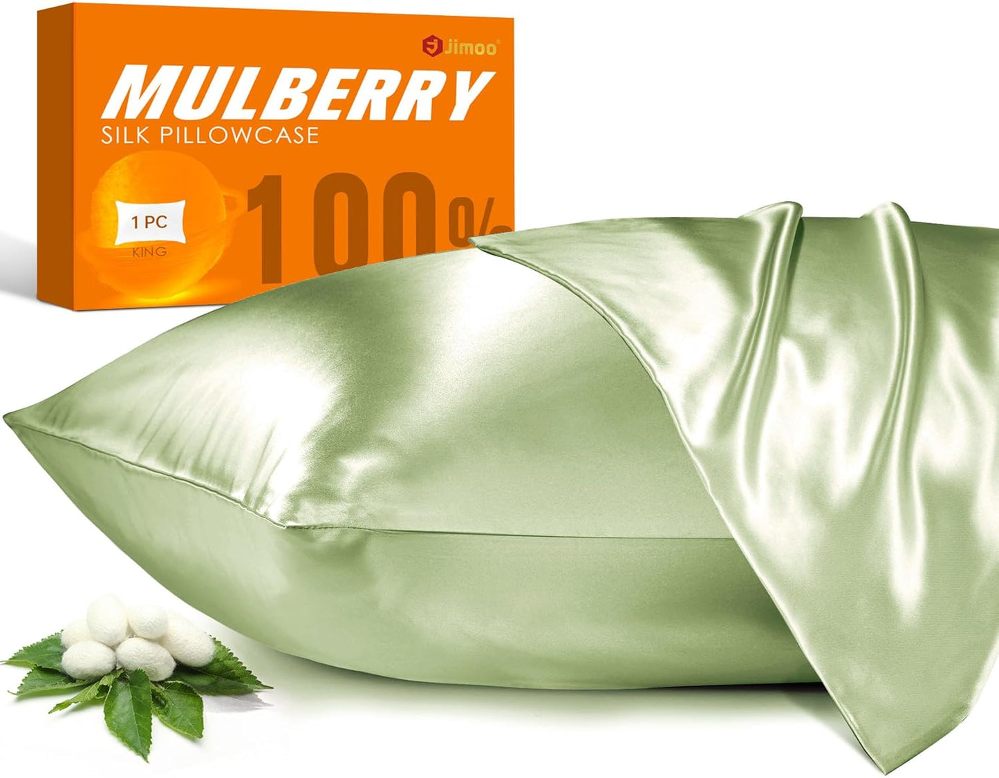 100% Mulberry Silk Pillowcase for Hair and Skin, King Size