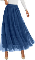 Tulle Skirt for Women High Waisted Tiered Maxi - Feminine Fall Staple