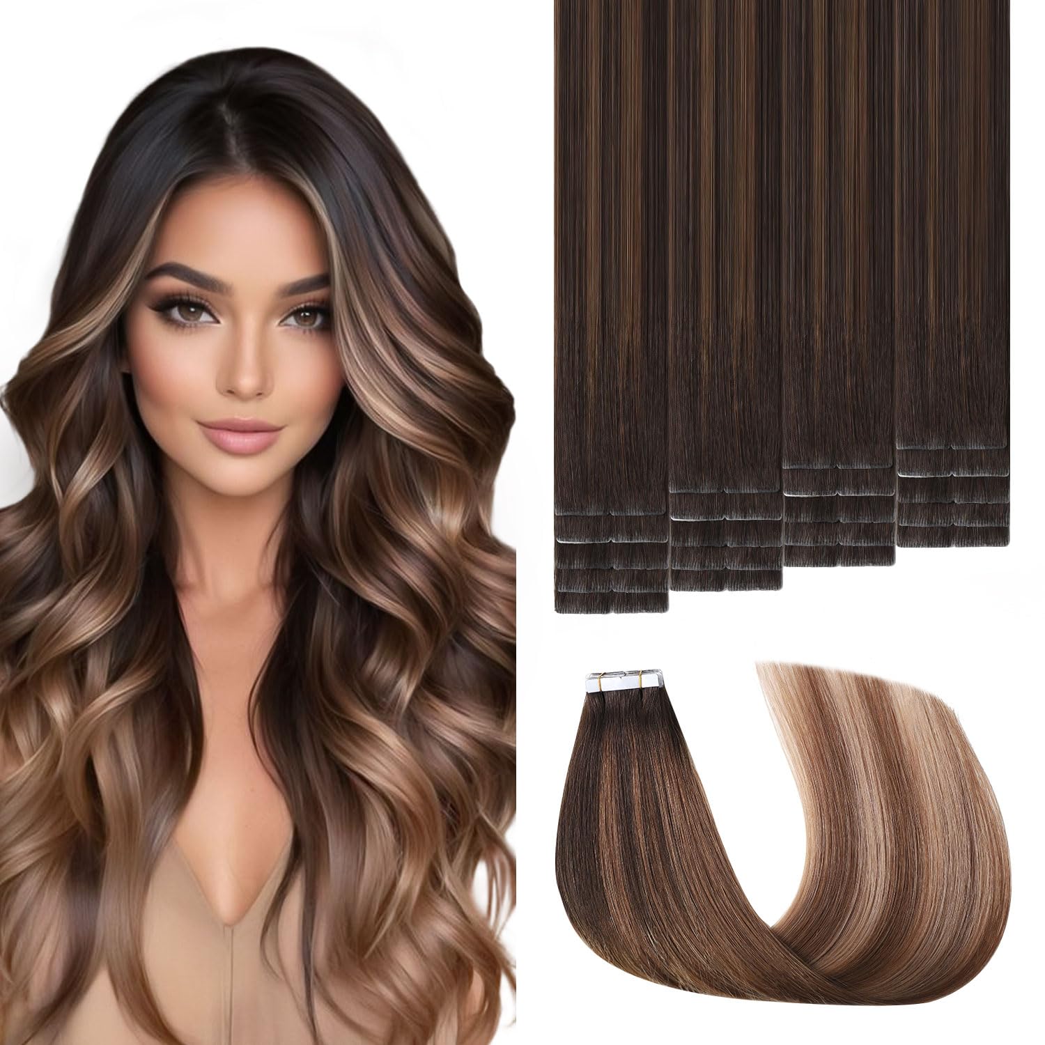 Invisible Tape in Hair Extensions for Natural Look and Comfort