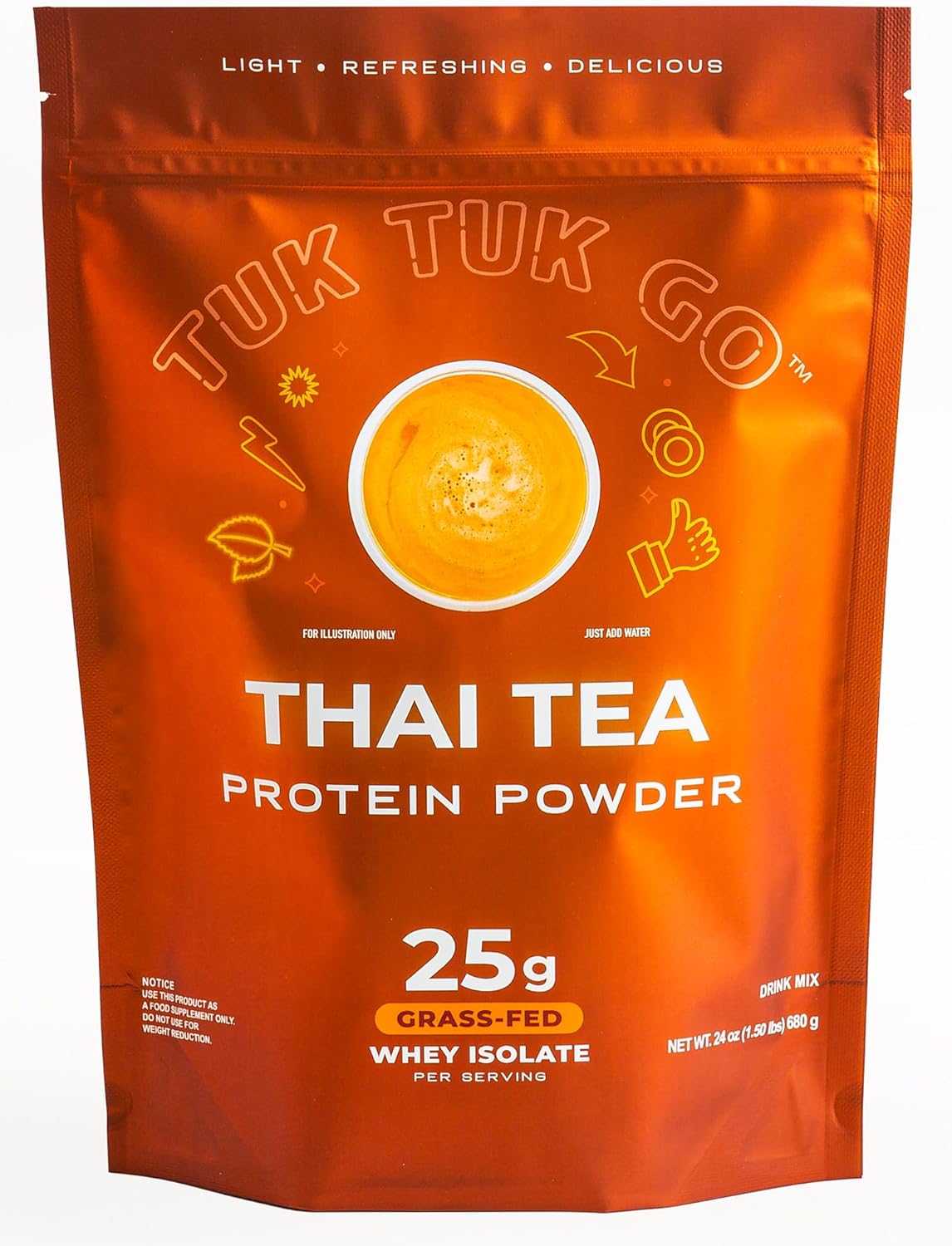 Clear Whey Protein Drink Mix - Refreshing Thai Tea Flavor