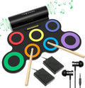 Electric Drum Set for Kids - ROCKSOCKI 7-Pad Roll-Up Kit