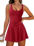 Caracilia Women's Tennis Mini Dress - Flattering Athletic Romper