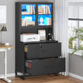 SEDETA 2 Drawer File Cabinet with Lock & Charging Station - Smart Home
