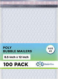 White Poly Bubble Mailers 8.5x12 in #2 - 100 Pack Self-Seal Mailers