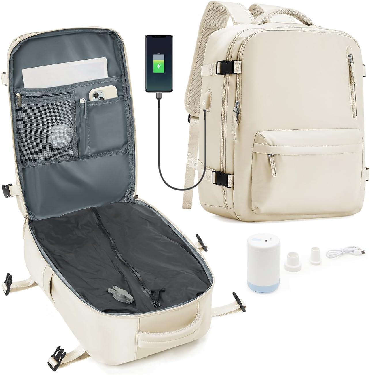 Vacuum Travel Backpack with Pump Compression System for Easy Packing