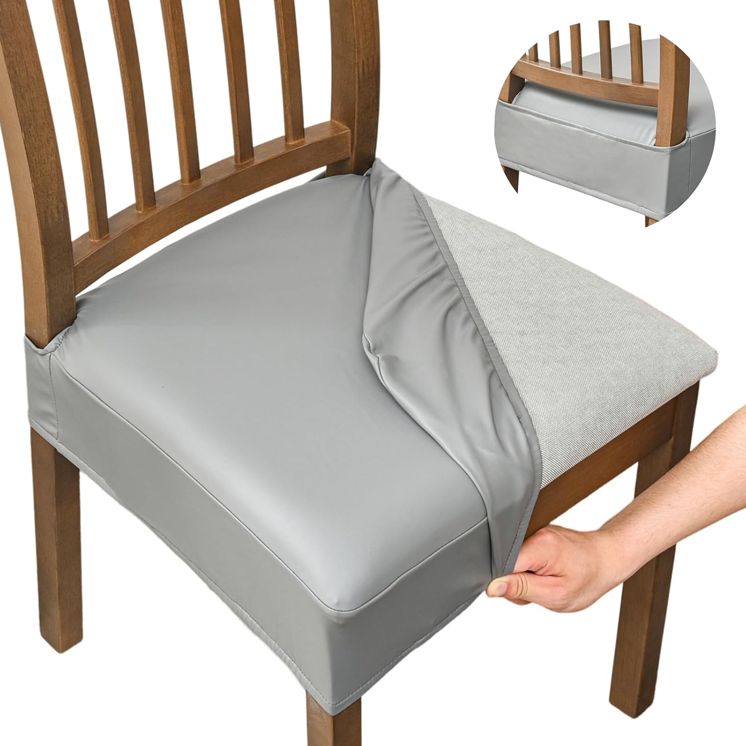 NILUOH Waterproof Seat Covers for Dining Room Chairs Set of 6