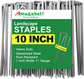10 in Galvanized Landscape Staples 300 Pack - Heavy Duty Garden Stakes