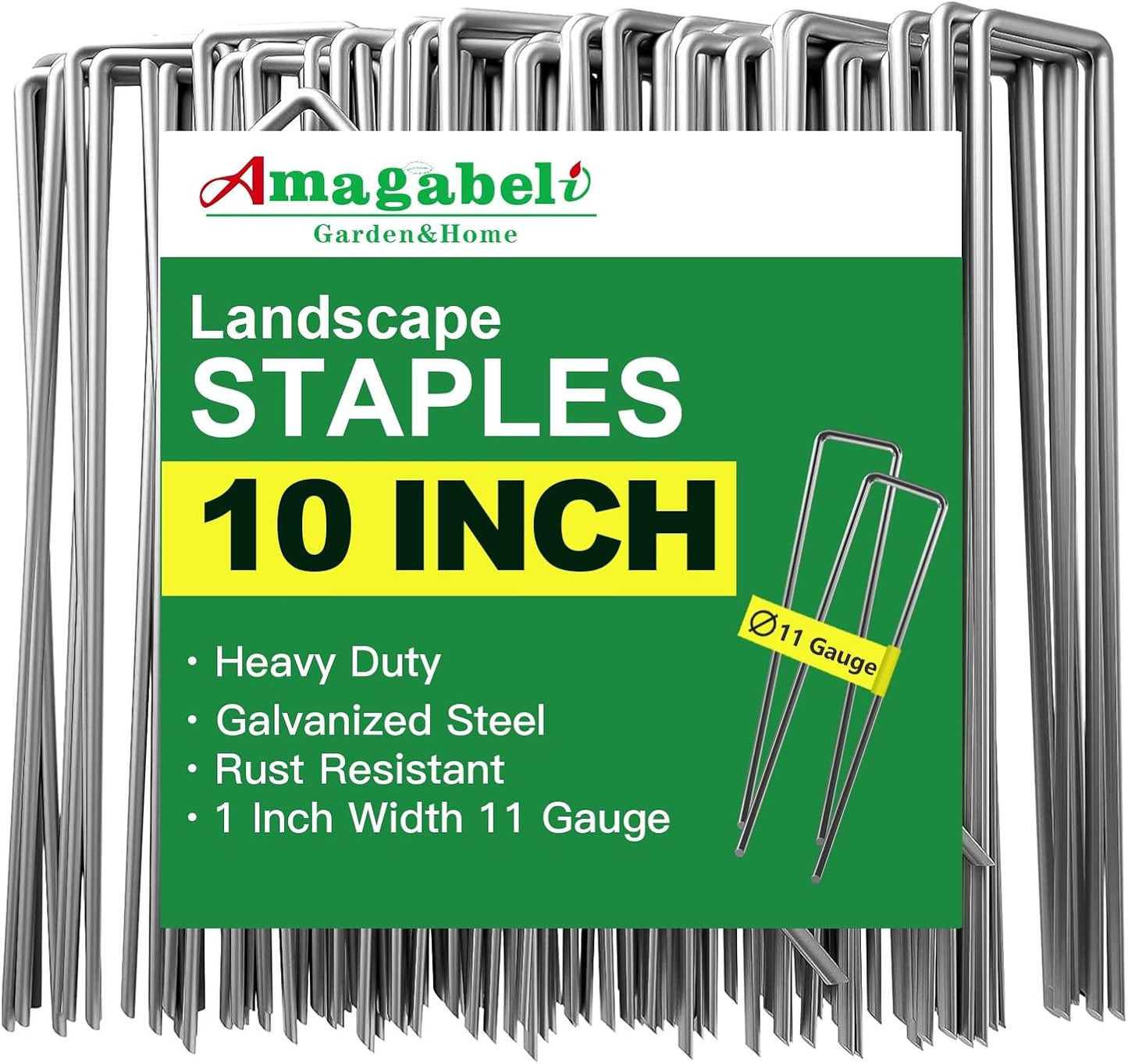 10 Inch Galvanized Landscape Staples for Heavy-Duty Gardening