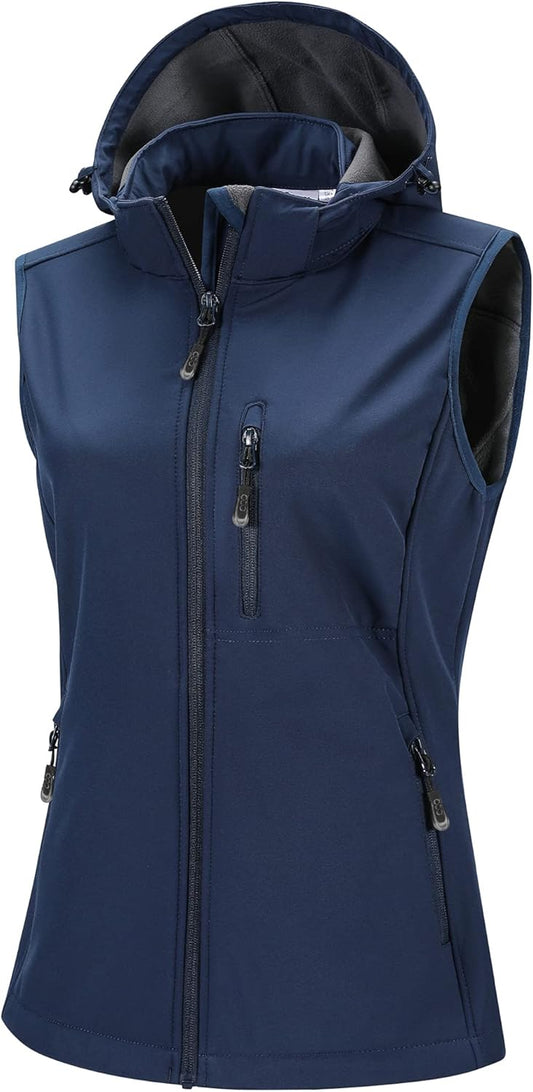 33,000ft Women's Hooded Lightweight Softshell Vest for Outdoor Use