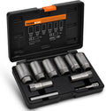THINKWORK 1/2 in Drive Lug Nut Extractor Set - Deep, Heavy Duty Kit