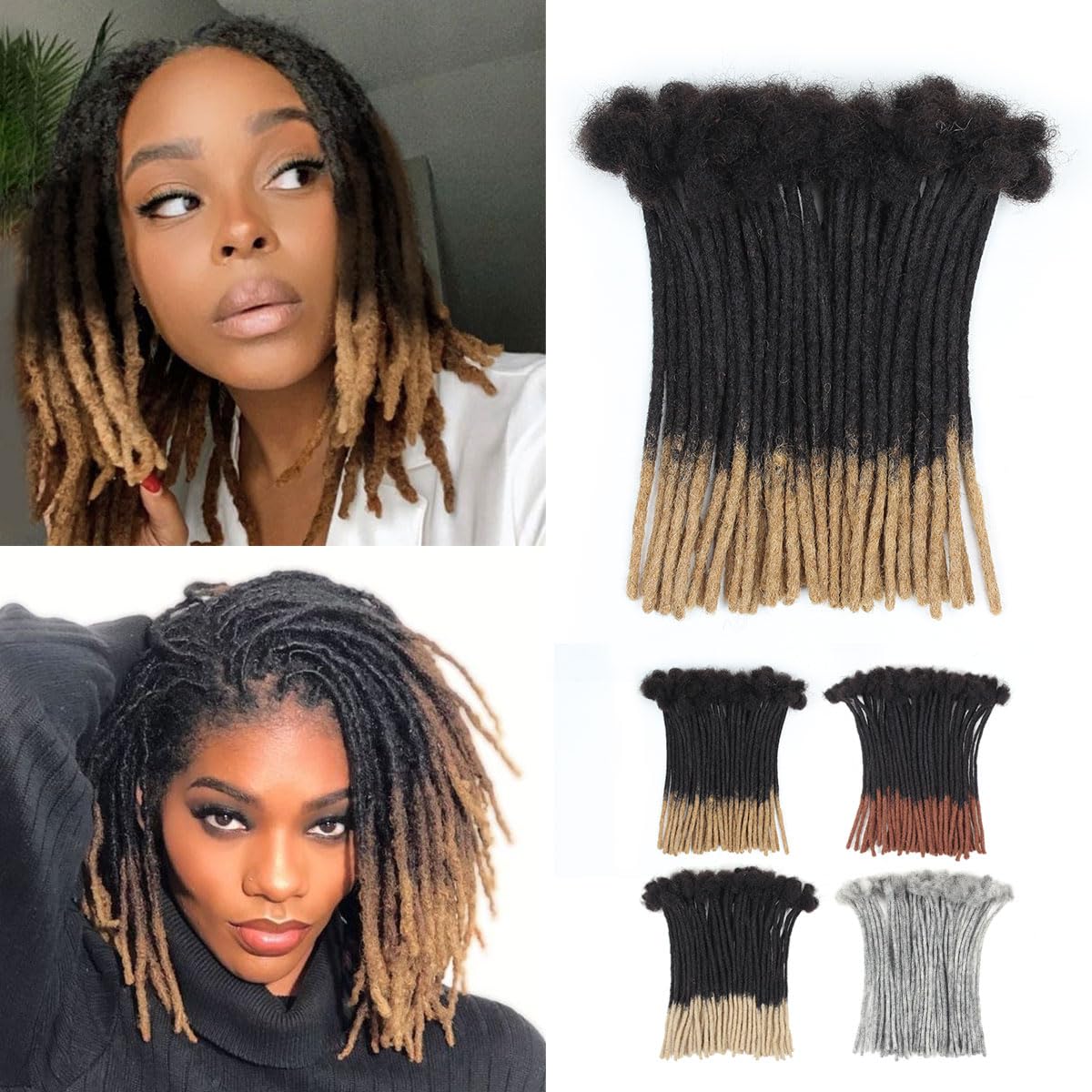 10 inch Loc Extensions Human Hair for Men and Women, 50 Strands