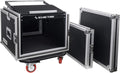 Sound Town Shock Mount 8U ATA Rack Case with 11U Slant Mixer Top