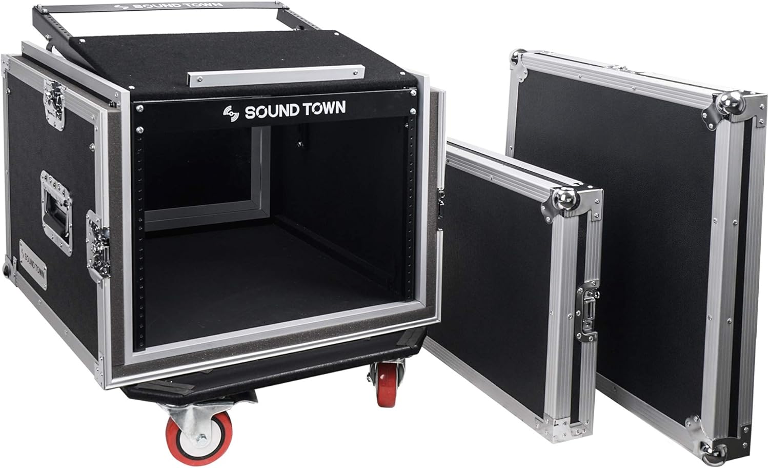 Sound Town Shock Mount 8U ATA Rack Case for Pro Musicians