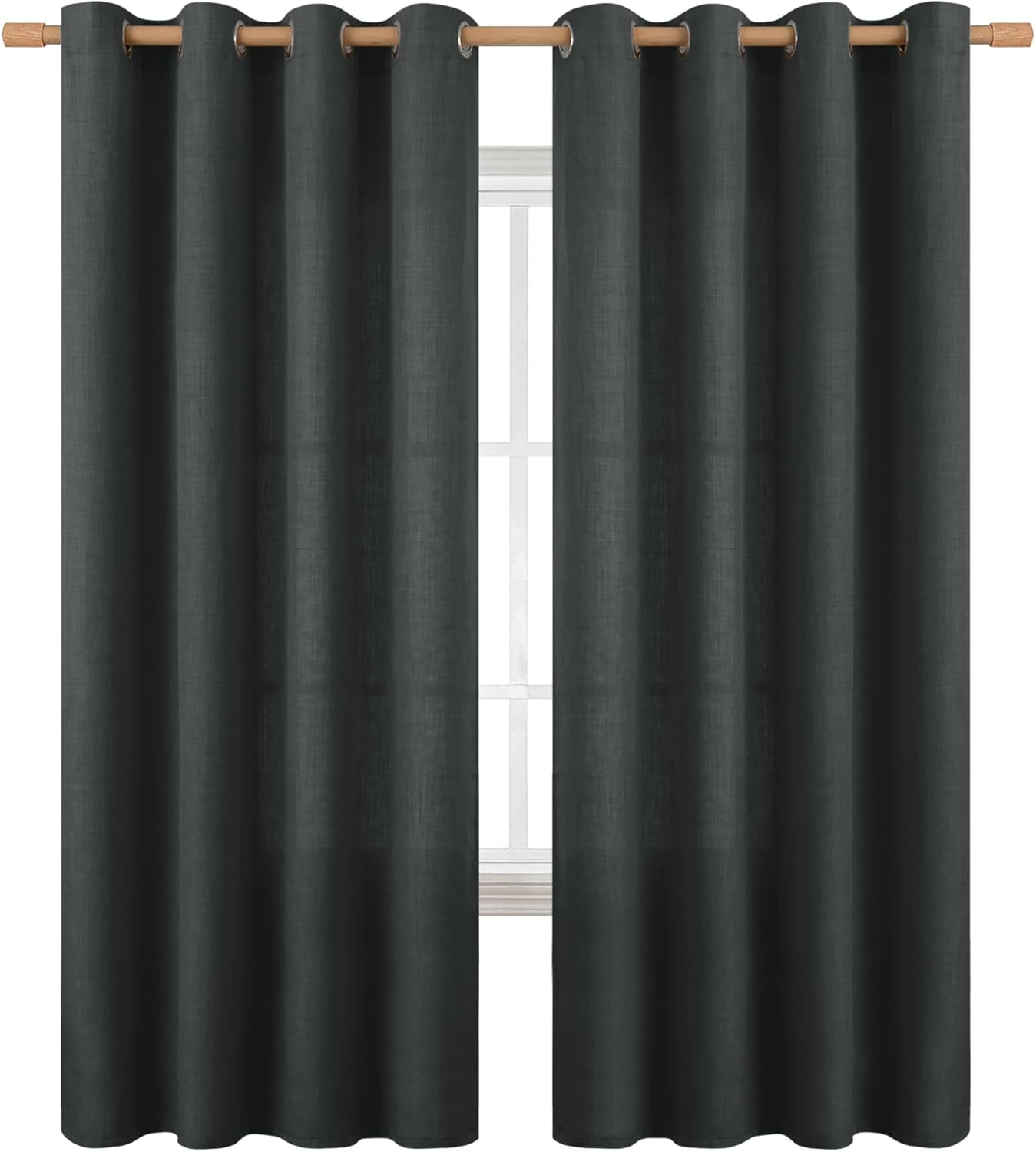 BGment Curtains 72 Inches Long for Living Room, Dark Grey