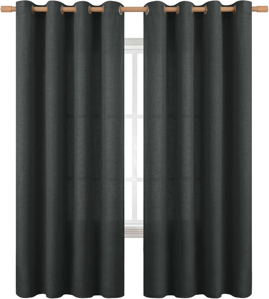 BGment Curtains 72 Inches Long for Living Room, Dark Grey