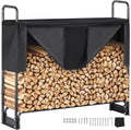 VEVOR 4.3ft Outdoor Firewood Rack with Cover - Sturdy 1/4 Cord Storage