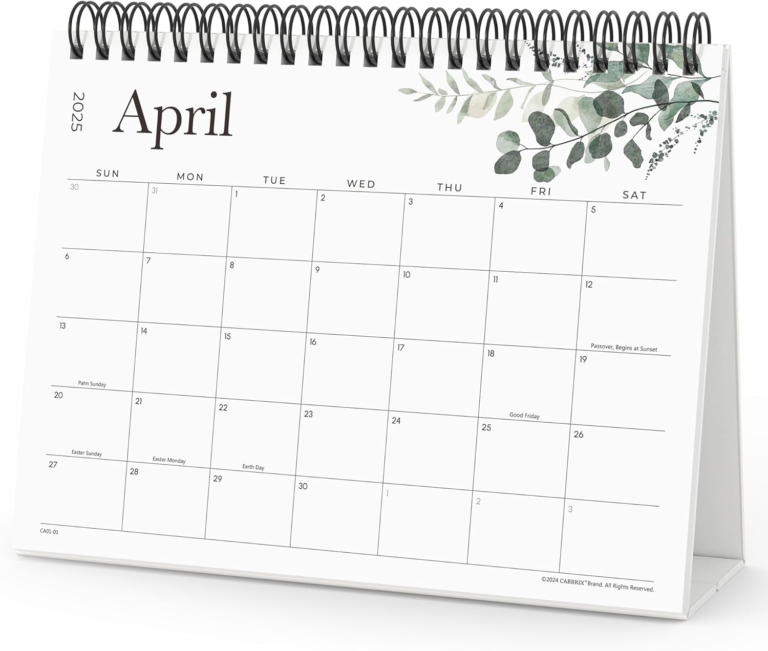 Cabbrix 18-Month Desk Calendar with To-Do List & Stickers