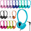 20 Pack Bulk Headphones Multi Color for Classroom - Durable Set