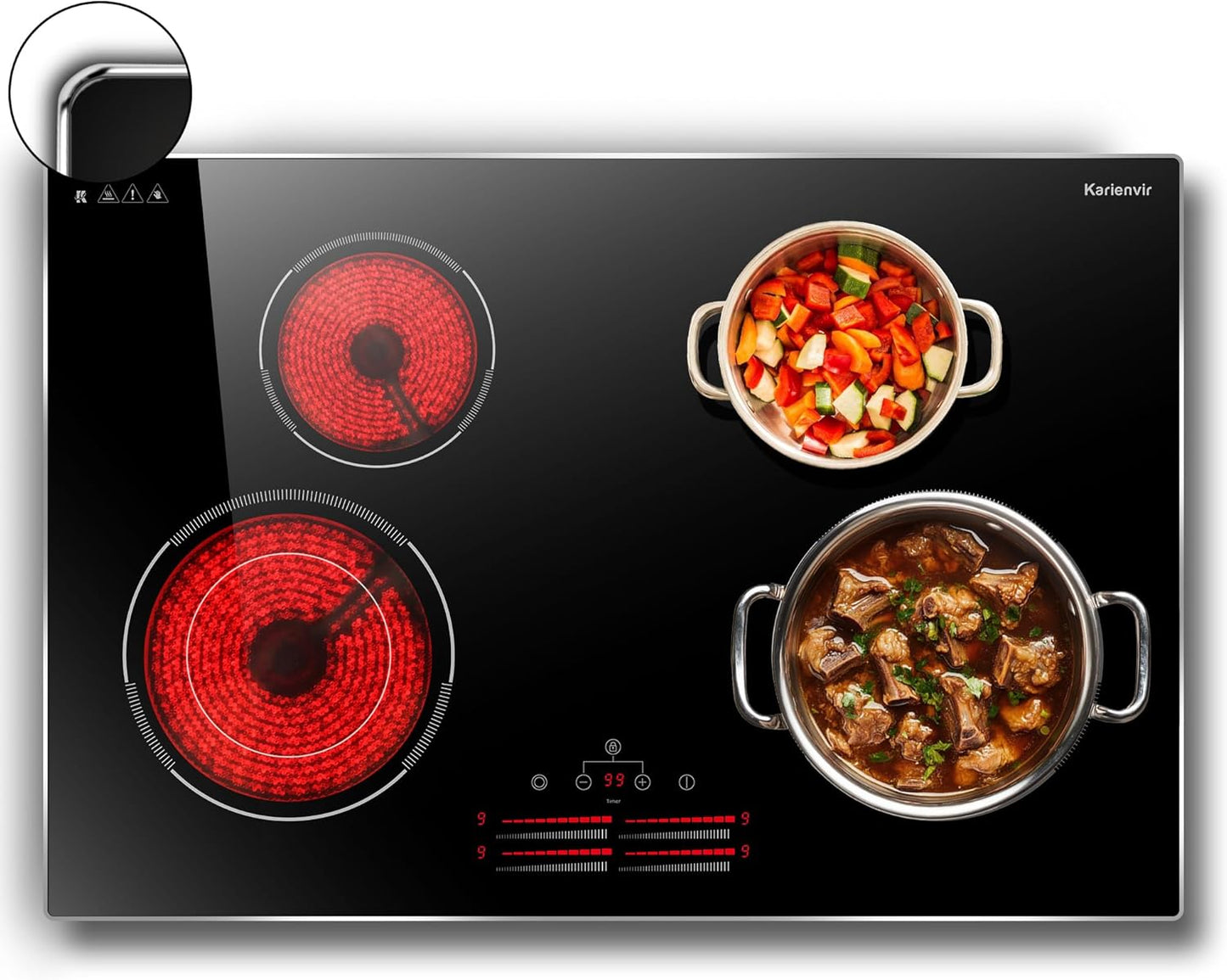 30 Inch Electric Cooktop with 4 Burners for Efficient Cooking