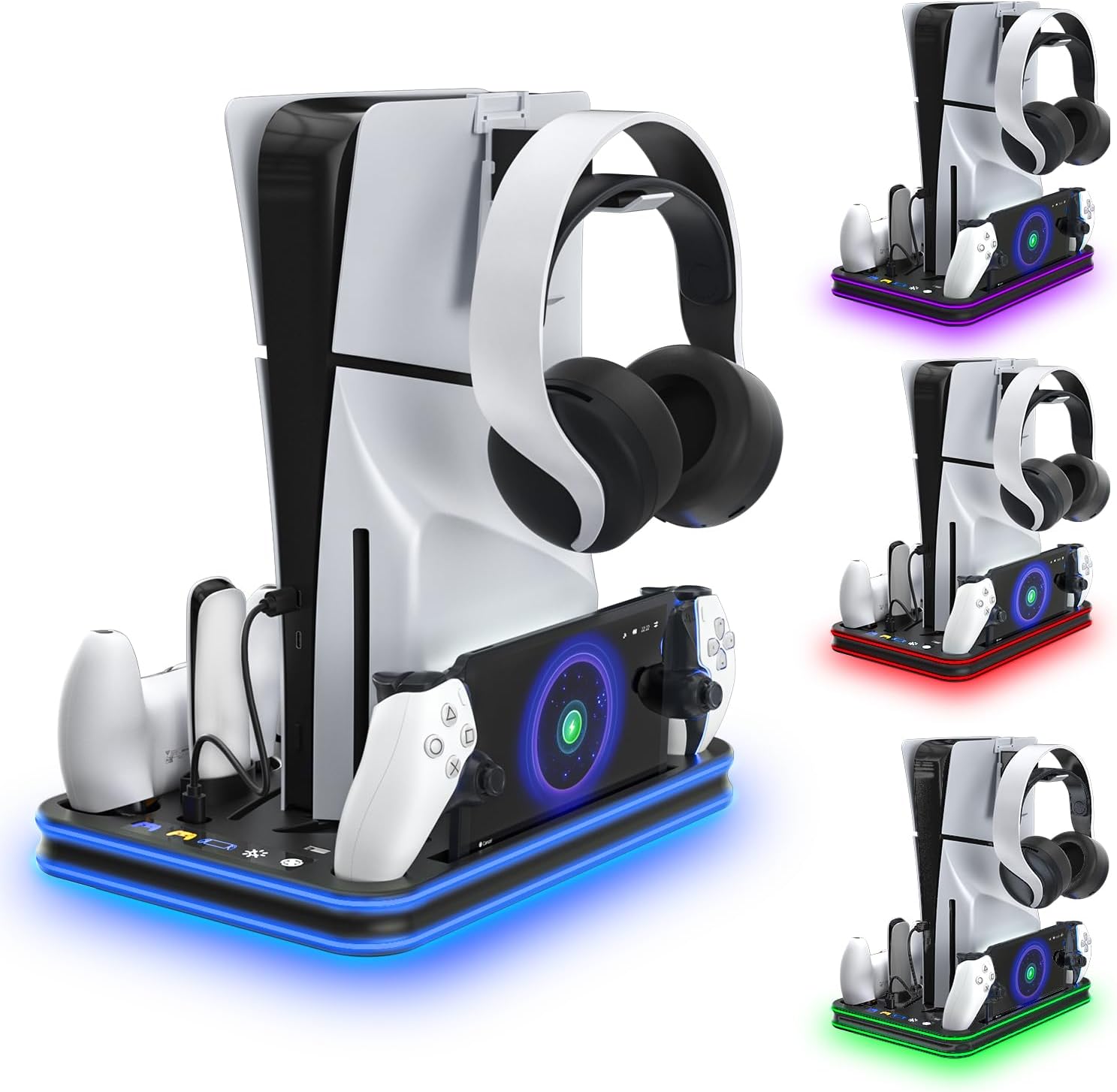 PS5 Portal Charger and Cooling Station with RGB LED Lights