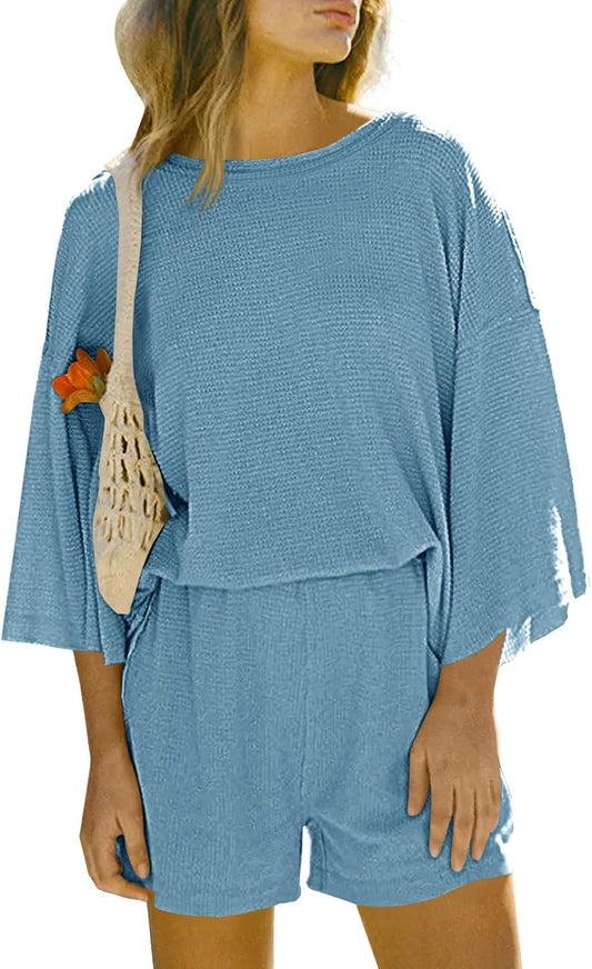 Tankaneo Womens Short Sets for Casual Loungewear and Sleep