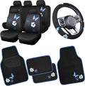 Blue Butterfly Car Seat Covers Full Set - Waterproof Interior Upgrade