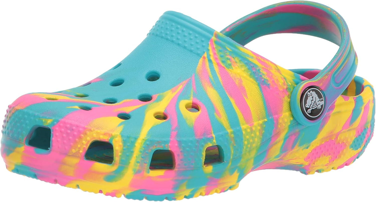 Crocs Kids' Classic Marbled Tie-Dye Clog for Unique Style