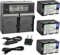 Kastar 3-Pack SSL-JVC50 Battery and Dual Fast Charger for JVC Cameras