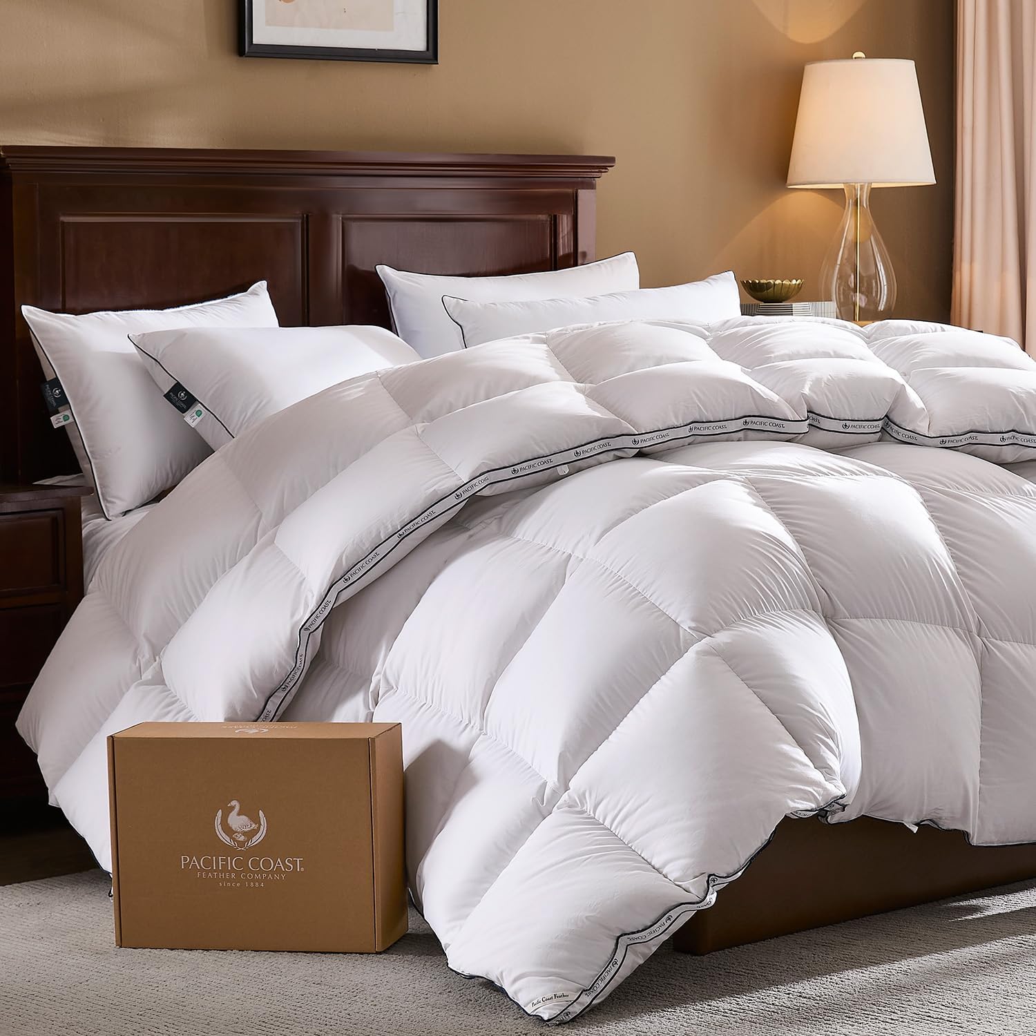 Pacific Coast Goose Feather Down Comforter for Twin Size Bedding