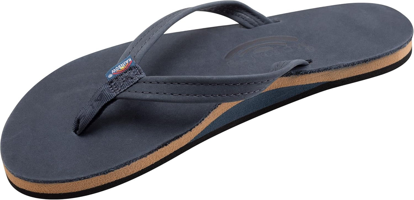 Rainbow Sandals Women's Single Layer Leather Sandal with Narrow Strap