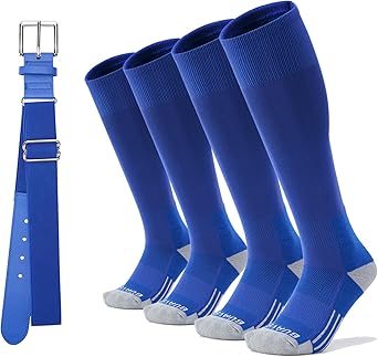 BUAVBO Toddler Baseball Socks and Belt Combo for Kids T-Ball