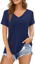 Amoretu Womens V Neck T-Shirt Short/Long Sleeve - Everyday Comfort