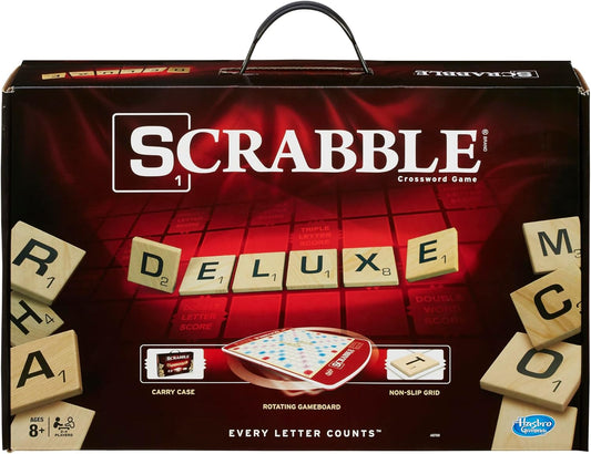 Hasbro Scrabble Deluxe | Rotating Board & Carrying Case | Fun for All Ages