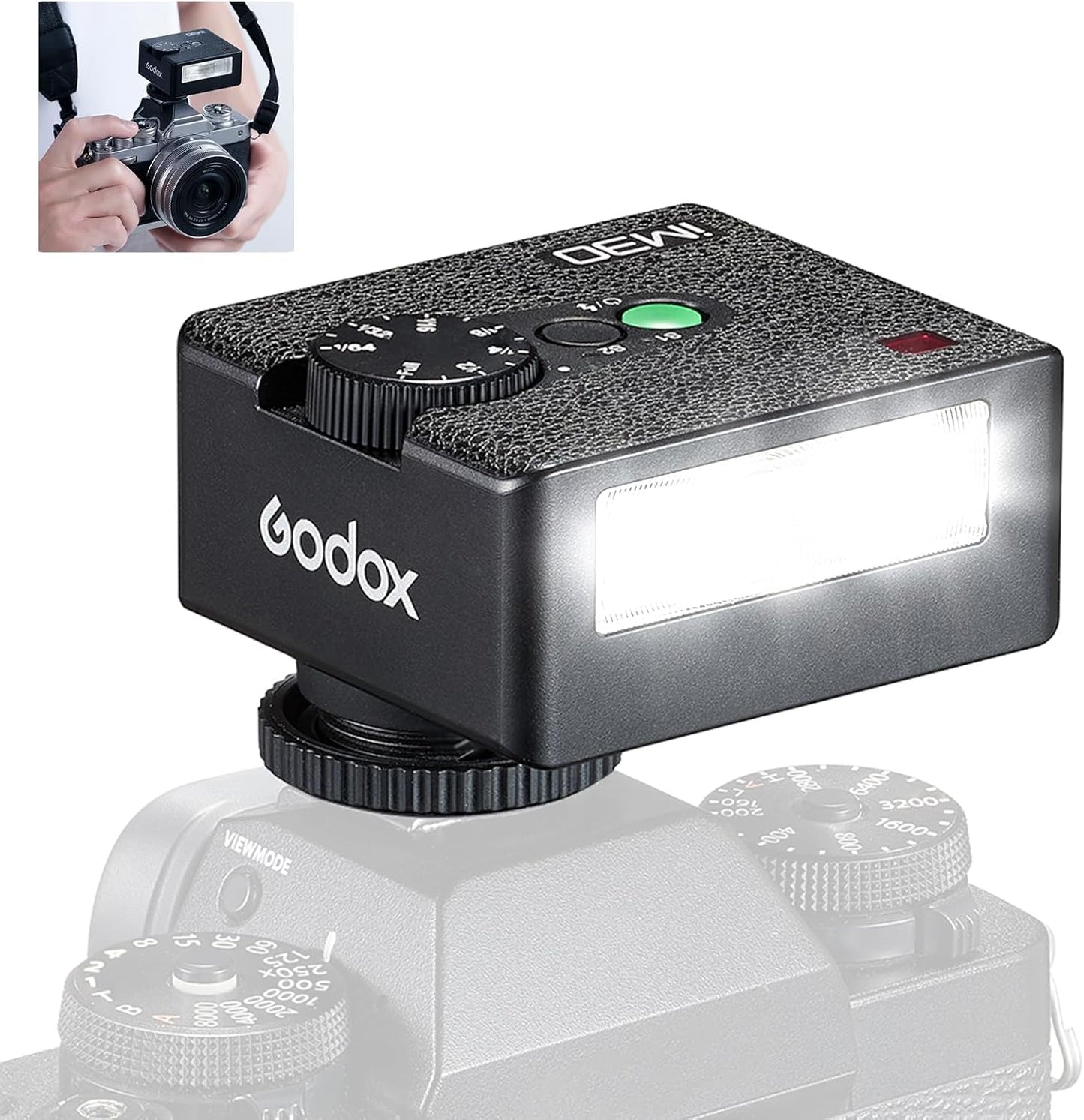 Godox iM30 Mini Flash for Sony ZV1, Canon, and Fuji Cameras