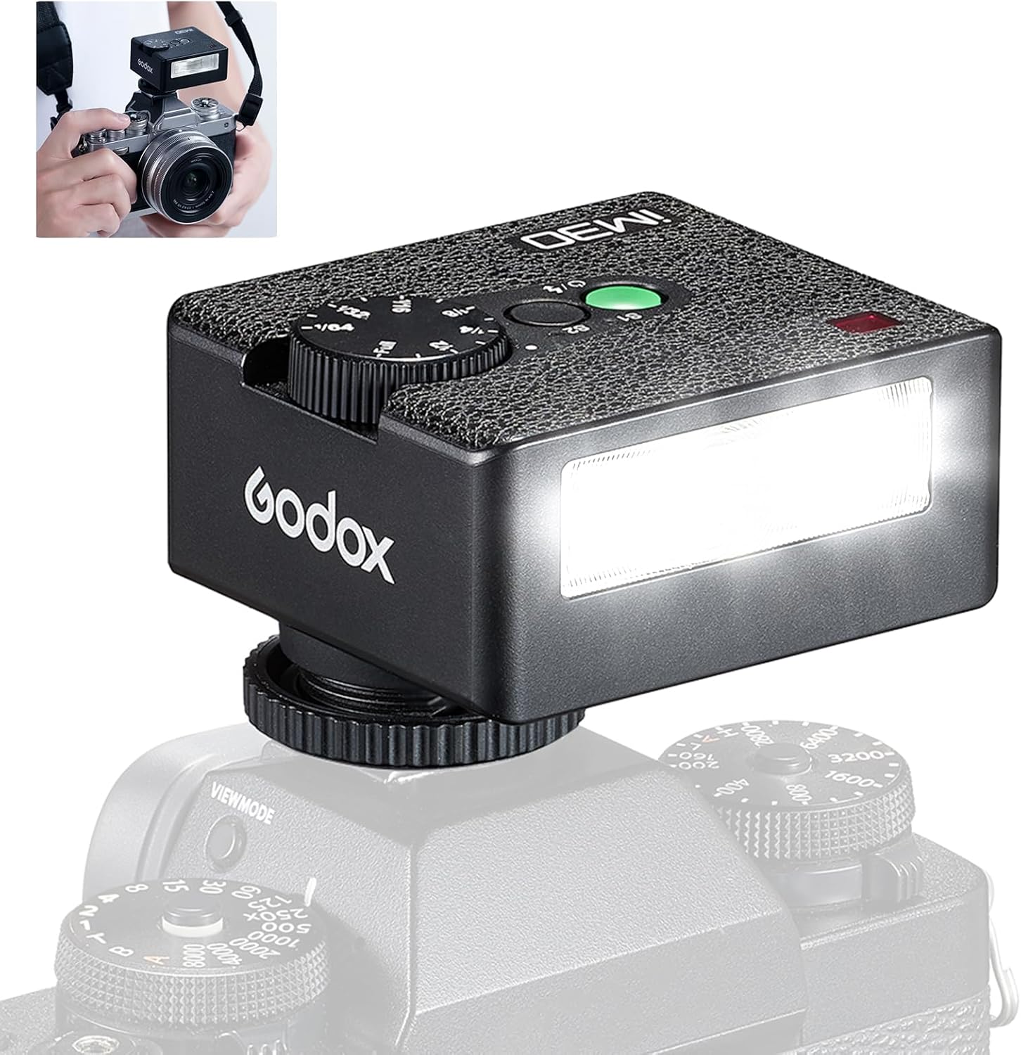 Godox iM30 Mini Flash for Sony ZV1, Canon, and Fuji Cameras