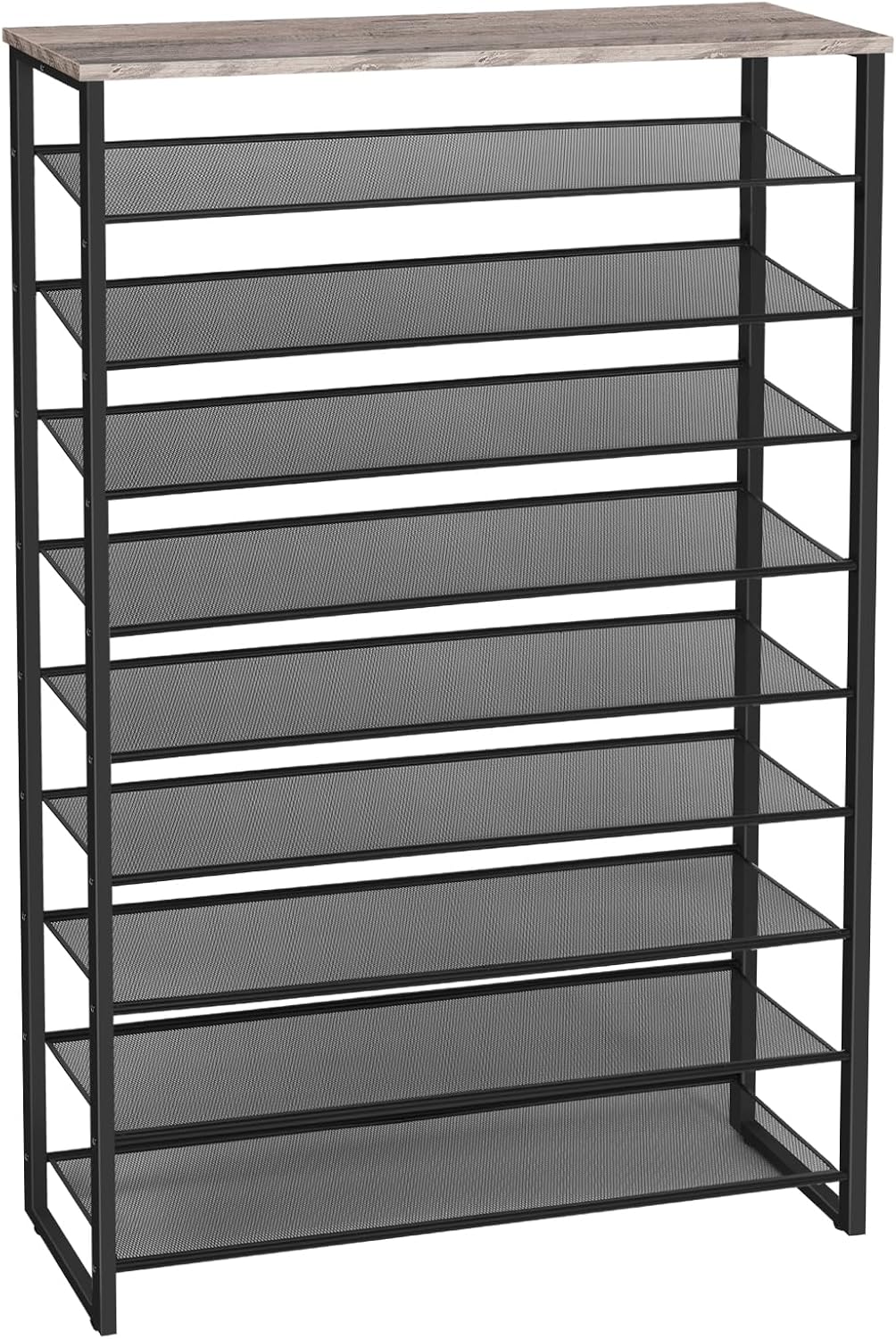 10-Tier Shoe Rack for 45-50 Pairs, Stylish Storage Solution