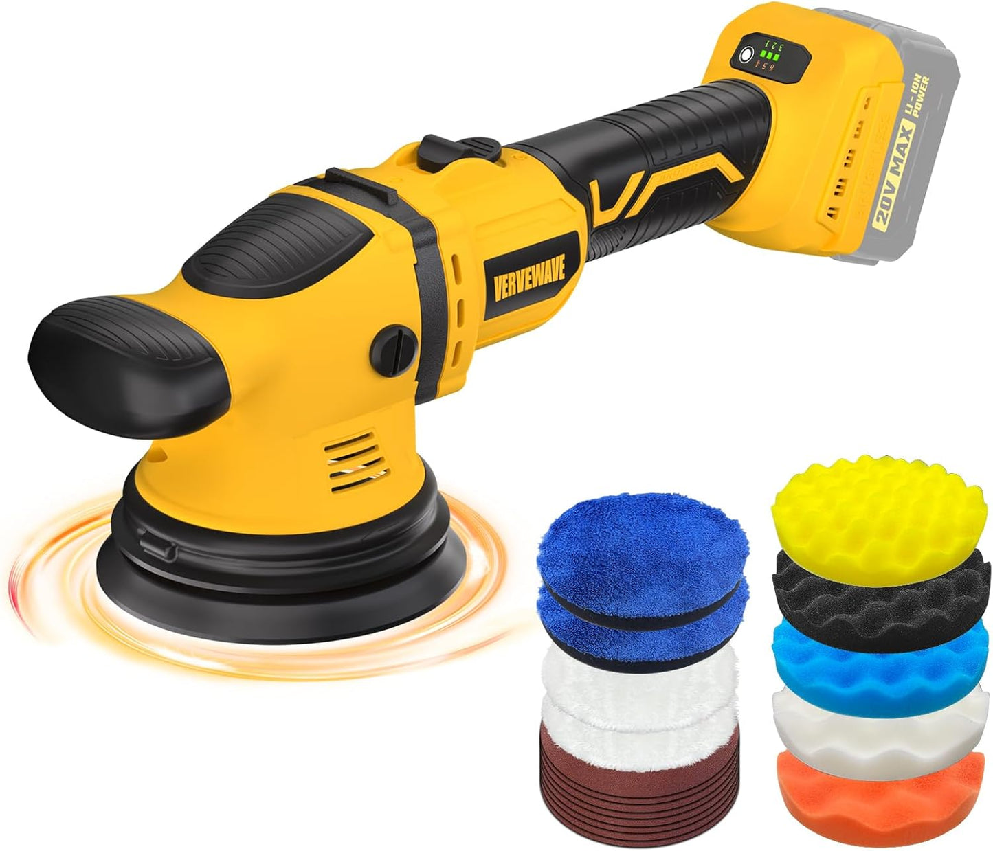 Cordless Buffer Polisher Kit for Dewalt 20V Battery - 6-Inch