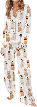 Satin Pajamas Set for Women with Classic Animal Print Design