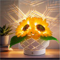 Cordless Sunflowers Table Lamp, Dimmable LED Touch Bedside Lamp - Warm